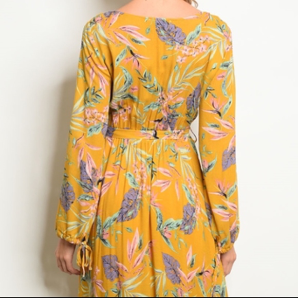 LAST 1! SIZE SMALL! Mustard & Lilac Maxi Dress - Picture 2 of 8